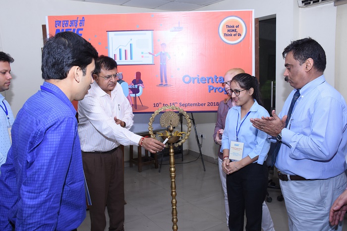 Shri Navin Chopra, CGM(SG),NSIC inaugurated the Orientation program for New Employees on 10th Sept.2018 . 27 employees at the level of  AO/AM/DM from all over India are participating. The  NSIC Orientation program is focussing on both Functional Schemes and Soft Skills so that it enables a Robust growth for the employees in the Company.