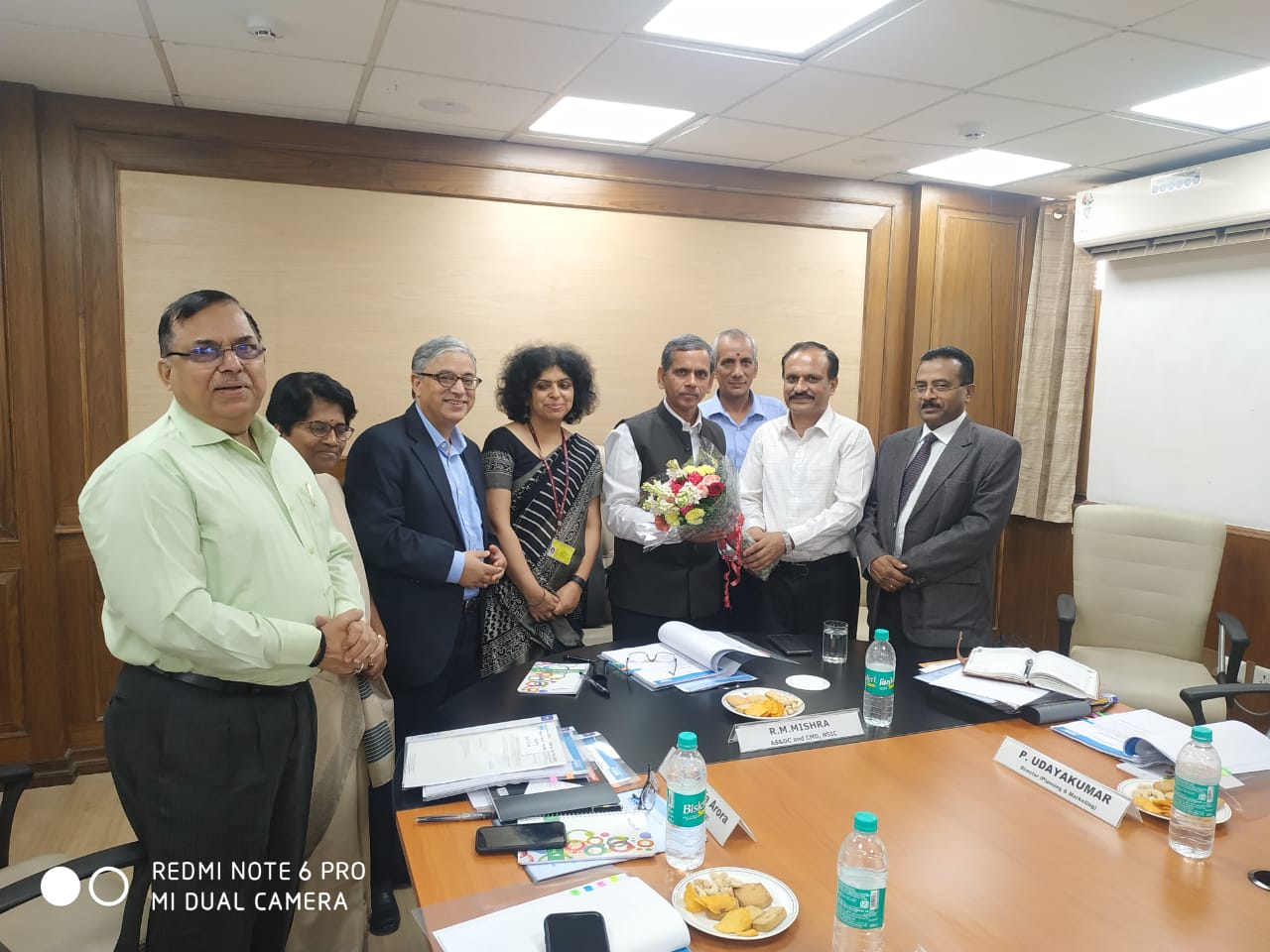 DC MSME and CMD of NSIC  Shri Ram Mohan Mishra and other Directors on the Board of NSIC welcoming Shri Gaurang Dixit on his induction as Director (Finance) during the 525th Board Meeting of NSIC held on 1st August 2019 at New Delhi.