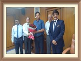 Shri S. N. Tripathi, being congratulated by Shri Ravindra Nath, CMD, NSIC upon taking over as Additional Secretary, Ministry of MSME, during his presence in the meeting of Board of Directors of NSIC. This was his first Board Meeting of NSIC after taking over as Additional Secretary (MSME). Shri P. Udayakumar, Director (Planning & Marketing) and Shri Rajive Chawla & Shri Rakesh Rewari, Board of Directors of NSIC who were present in the meeting, also congratulated him.