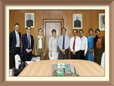 A delegation headed by Ms. Claudia Arce, Director, South Asia, KFW Development Bank, Germany met Shri Ravindra Nath, CMD, NSIC on 22nd May, 2015. During the meeting, discussions were held on extending fresh line of Credit to NSIC by KFW. Ms. Claudia Schmerler, Head of Division, Financial and Private Sector, South Asia, KFW Development Bank, Shri Gaurang Dixit, Sr. General Manager (Finance), NSIC and other officials from both sides were also present.