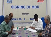 NSIC signed an MOU  with ACC Limited on 17th July 2017, for supply of Cement to various MSMEs in the state of Andhra Pradesh & Telangana. The MOU was signed by Shri Ashish Patil, Director Sales ICI, ACC Ltd and Shri K.Srinivas, Zonal Head – South-II, NSIC Ltd, in the presence of Shri B.Nagaraj, Regional Manager, ACC Ltd, Shri C.Venkata Swamy, Senior Branch Manager, BO, Hyderabad and Shri D.Sri Krishna, Chief Manager (F&A), BO, Hyderabad. 


<br/>
<a target="_blank"  href="https://www.facebook.com/NSICLTD/photos/pcb.1495201097184565/1495200563851285/?type=3&theater"><font color="#FF6600"><p align="right">Click here to view  more images.</p></font></a> 
<p align="right">
<font color="#A9A9A9" align="right">July 17, 2017 </font></p>