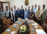 Jordan Minister of Trade & Industry calls on Shri Kalraj Mishra, Hon`ble Minister of Ministry of Micro, Small and Medium Enterprises,Government of India to discuss mutual areas of cooperation in MSME Sector. Shri A. K. Panda, Secretary, MSME, Shri Surendra N Tripathi, AS & DC, Shri B. H. Anil Kumar, JS, Shri Ravindra Nath, CMD, NSIC were also present during the meeting.

<br/>
<p align="right">
<font color="#A9A9A9" align="right">July 05, 2017 </font></p>