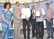 Shri Ravindra Nath,CMD,NSIC signed an MOU with Shri.Rakesh Kumar,ED,EPCH in  the august presence of Sh. Arun Kumar Panda, IAS, Secretary, Ms. Alka Arora, JS, MSME. NSIC signed the MoU with Export Promotion Council for Handicrafts (EPCH) on 13.10.2017 at Expo Mart Exhibition Centre at Greater Noida for benefit of MSME sectors of India in categories of Handicraft products including Home, Furniture, Furnishings, Lifestyle, Gift & Decorative and Fashion.
<p align="right">
<font color="#A9A9A9" align="right">Oct 13, 2017 </font></p>