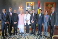 Shri Kalraj Mishra, Hon’ble Minister of MSME, Government of India who is leading a delegation Indian MSMEs and Officials to Mauritius, called upon the Hon’ble President of Mauritius Dr. (Ms.) Ameenah- Gurib –Fakim. 
<br/>
He discussed with her the possibilities of cooperation in MSME sector between both the countries. He informed her that India is participating in the First ISIT Fair-2017 with 25 Indian MSMEs who are displaying affordable technologies capable of gainfully engaging youth in self-employment. Both the leaders felt that there is a vast scope of cooperation between both the countries in this sector and both countries should work towards synergizing their activities in this field.
<br/>
Later Sh. Kalraj Mishra presented Khadi products to the Hon’ble President of Mauritius.

<br/>
<a target="_blank"  href="https://www.facebook.com/NSICLTD/photos/pcb.1427610550610287/1427609070610435/?type=3&theater"><font color="#FF6600">Click here to view  more images.</font></a> <br/>
<br/>
<p align="right">
<font color="#A9A9A9" align="right">May 11, 2017 </font></p>