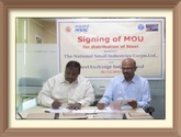 NSIC, Zone South-II and M/s.Steel Exchange India Limited, the largest private steel products producer in Andhra Pradesh with the brand name “SIMHADRI” signed an MOU for supply of various steel products to MSMEs under Raw Material Distribution.
The MOU was signed by Shri V.V.Krishna Rao, Director, M/s.Steel Exchange India Limited and Shri K.Srinivas, Zonal Head, South-II.

<br/>

<a target="_blank"  href="https://www.facebook.com/NSICLTD/photos/pcb.1262694310435246/1262694127101931/?type=3&theater" style="float:right" ><font color="#FF6600">Click here to view  more images.</font></a>