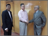 Shri C.S. Jariwala, Vice – President and Shri Nikhil Madrasi, Hon. Administrator & PRO, The Southern Gujarat Chamber of Commerce & Industry  called on Shri Ravindra Nath, CMD, NSIC on 19.05.2015 . During the meeting various issues concerning MSME Sector in Gujarat were discussed.       