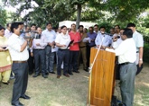 NSIC organized a nationwide campaign beginning from 25th Sept.2014 at all the NSIC offices across the country.  Sh. P Udayakumar, Director (Planning & Marketing) administered a "Swachhta Shapath" (Pledge) to the employees on 2nd October 2014 at the Head Office. Speaking on the occasion, Shri P.Udayakumar, Director (Planning & Marketing), NSIC stated that each one of us knows about the importance of cleanliness and Hygienic work environment which can improve the productivity considerably.He further requested that such full effort must be put by employees & their family members to involve participation of all sections of the society to bring about mass awareness and lasting behavioral change to achieve this goal and make this campaign a great success.  The similar types of programme were organized and pledge was administered in all field offices of NSIC.