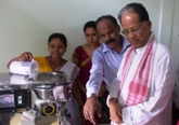 Sh. Tarun Gogoi, Hon`ble Chief Minister of Assam
has inaugurated the Incubation Centre set up by NSIC under Turn Key project
at Titabor, Dist Jorhat, Assam on 2nd July, 2014. NSIC has installed 4
projects initially i.e. Fashion designing, Readymade Garments, Bakery
products manufacturing and Computer Hardware & Networking where 2 months
training is being imparted by NSIC to 45 trainnes w.e.f. 4th June, 2014. Hon`ble Chief Minister
has been apprised of all the projects & working of
different machines. Hon`ble Chief Minister was highly satisfied with the Centre and ask NSIC to
install more projects at the Centre.  After completion of the training the
Centre will be handed over to Government of Assam