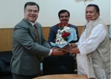 Shri Ravindra Nath, C.M.D., NSIC, meeting   Shri Jogendra Behera, Hon’ble Minister, MSME Department, Govt. of Odisha, at their office in Bhubaneswar.