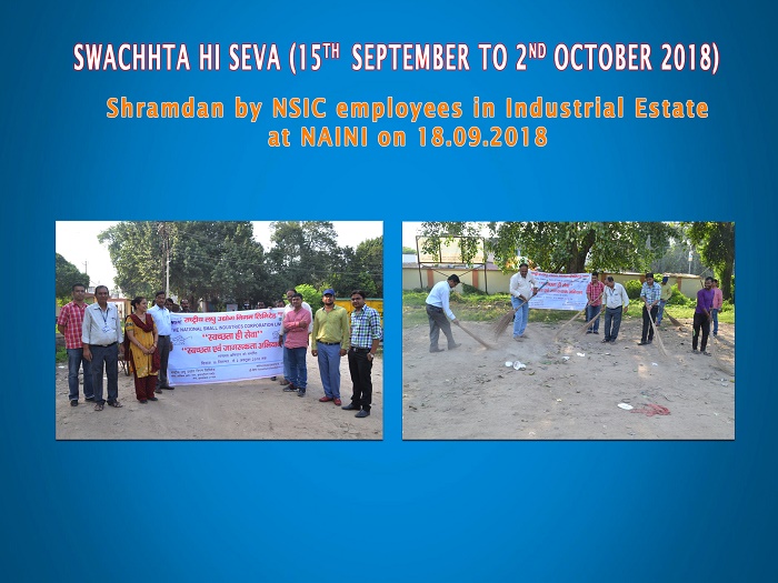 Shramdan by NSIC employees in Industrial Estate at NAINI on 18.09.2018