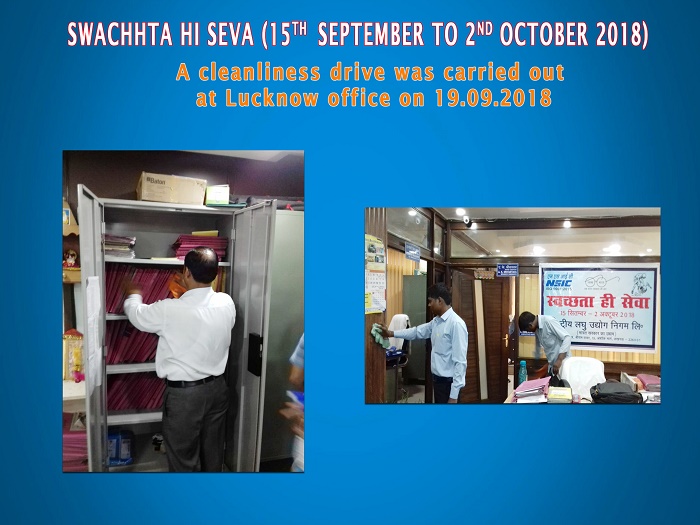 A cleanliness drive was carried out at Lucknow office on 19.09.2018