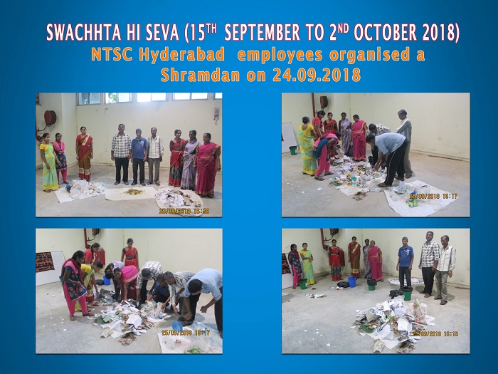 NTSC Hyderabad  employees organised a Shramdan on 24.09.2018
