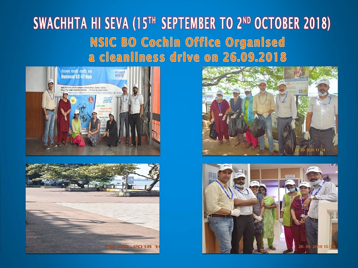 NSIC BO COCHIN OFFICE ORGANISED A CLEANLINESS DRIVE ON 26.09.2018