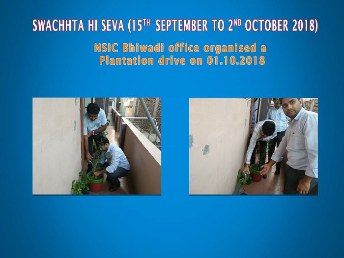 NSIC Bhiwadi offices organised a Plantation drive on 01.10.2018