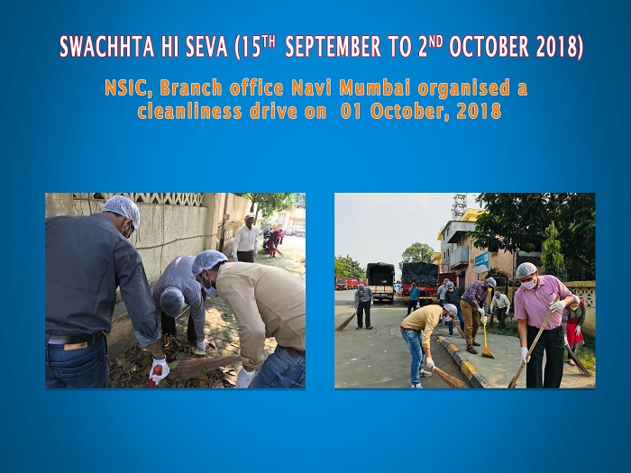 NSIC, Branch office Navi Mumbai organised a cleanliness drive on  01 October, 2018