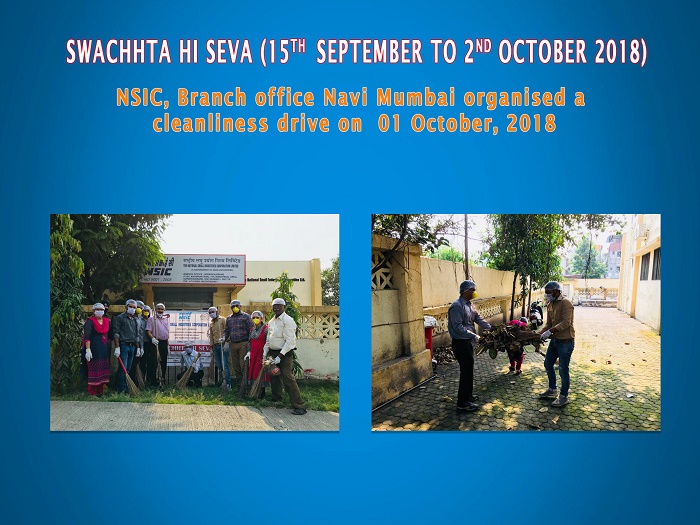 NSIC, Branch office Navi Mumbai organised a cleanliness drive on  01 October, 2018