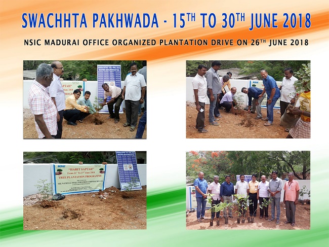 NSIC Madurai office organized Plantation drive on 26-06-2018