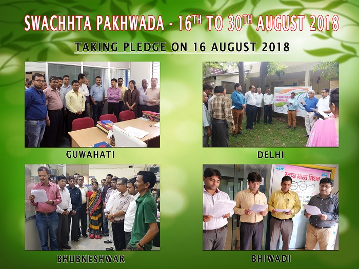 Taking  Swatchhta pledge on 16.08.2018 at NSIC offices