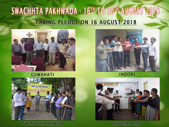 Taking Swatchhta pledge on 16.08.2018 at NSIC offices