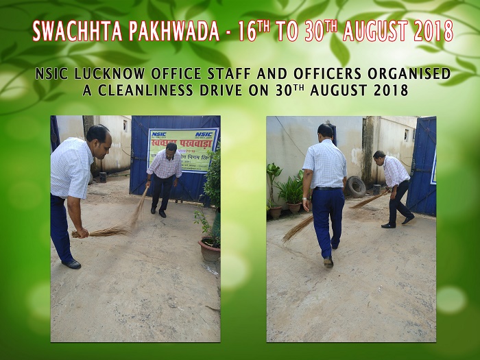 NSIC Lucknow office  staff and officers organised a cleanliness drive  on 30.08.2018