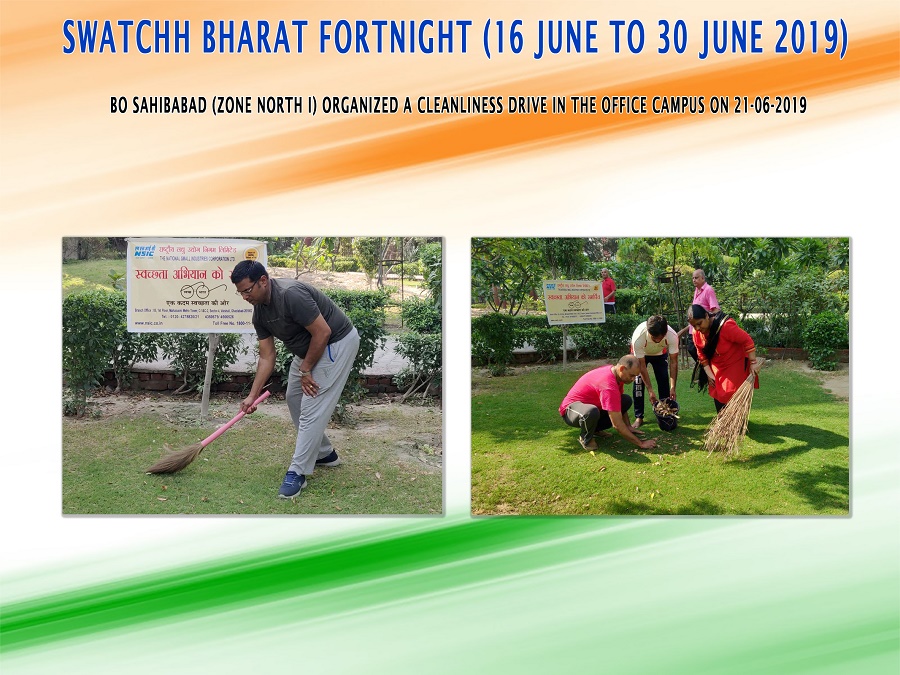 BO Sahibabad (Zone North I) organized a Cleanliness Drive in the office campus on 21-06-2019