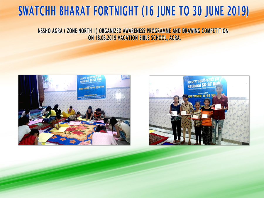 NSSHO Agra ( Zone-North I )  organized Awareness programme and  drawing Competition  on 18.06.2019 Vacation Bible School, Agra.