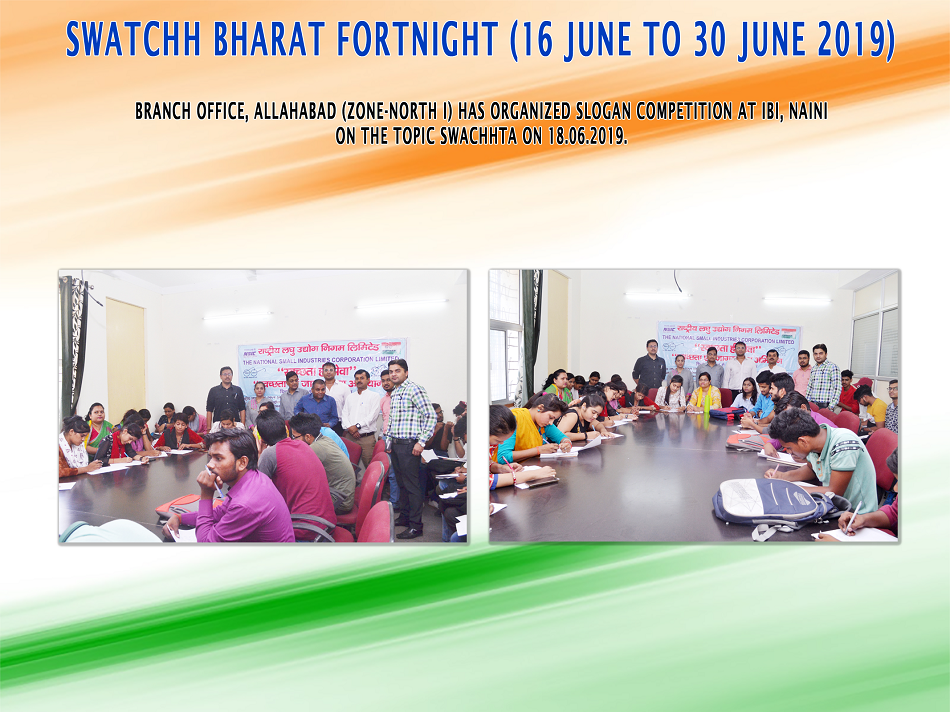 Branch Office, Allahabad (Zone-North I) has organized Slogan Competition at LBI, Naini on the topic Swachhta on 18.06.2019. 

