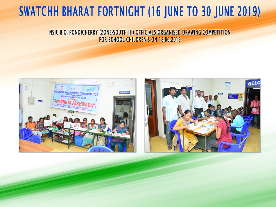NSIC B.O. Pondicherry (Zone-South III) officials organised Drawing Competition for school children's on 18.06.2019 