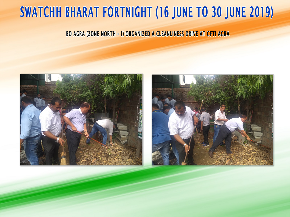 BO Agra (Zone North - I) organized a cleanliness drive at CFTI Agra.