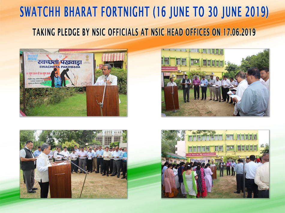 Taking Pledge by NSIC officials at NSIC Head office on 17.06.2019 on Swatchh Bharat Fortnight (16 June 2019 to 30 June. 2019)