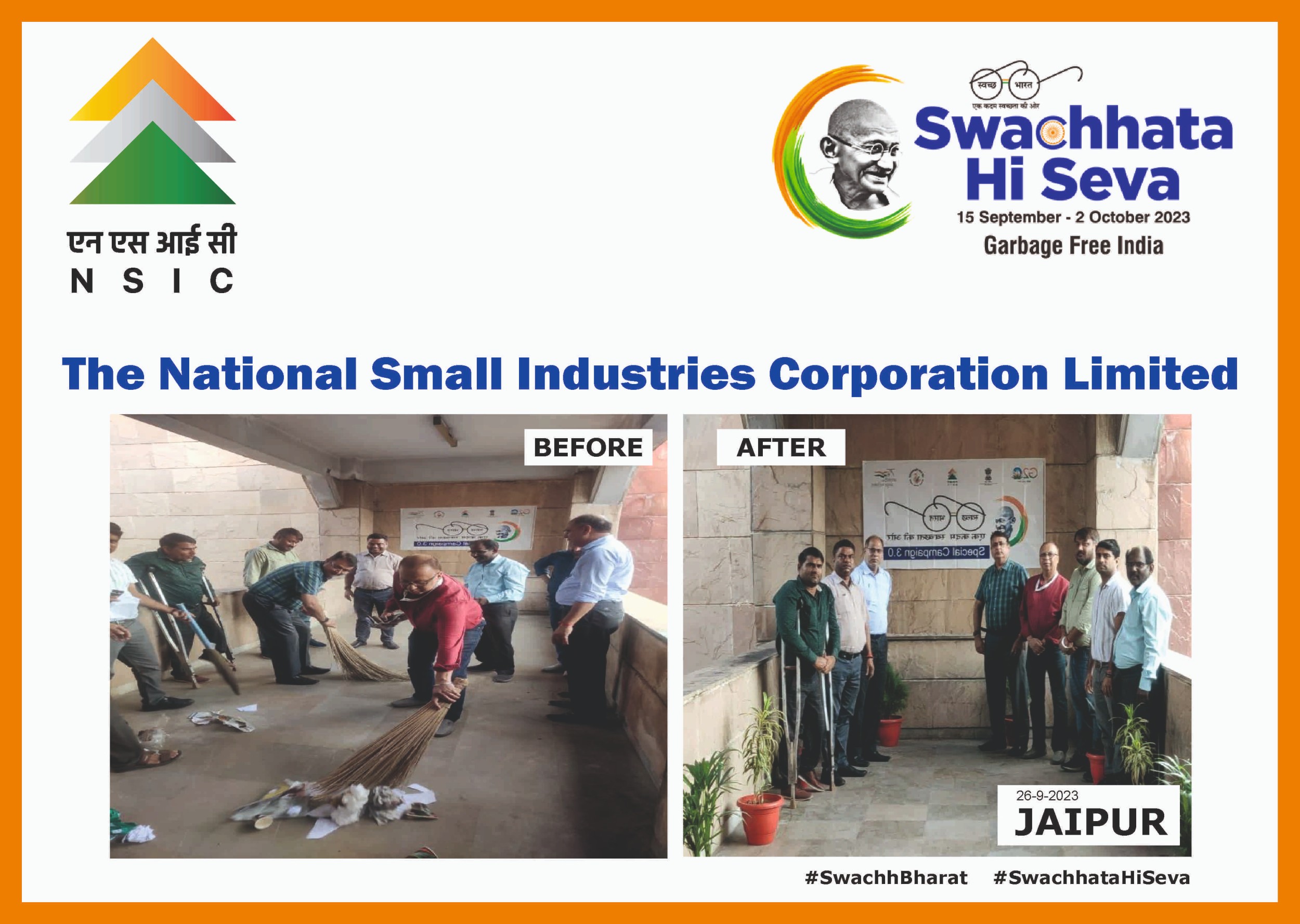 Swachhata Hi Seva Campaign (15th Sept 2023 - 2nd October 2023)