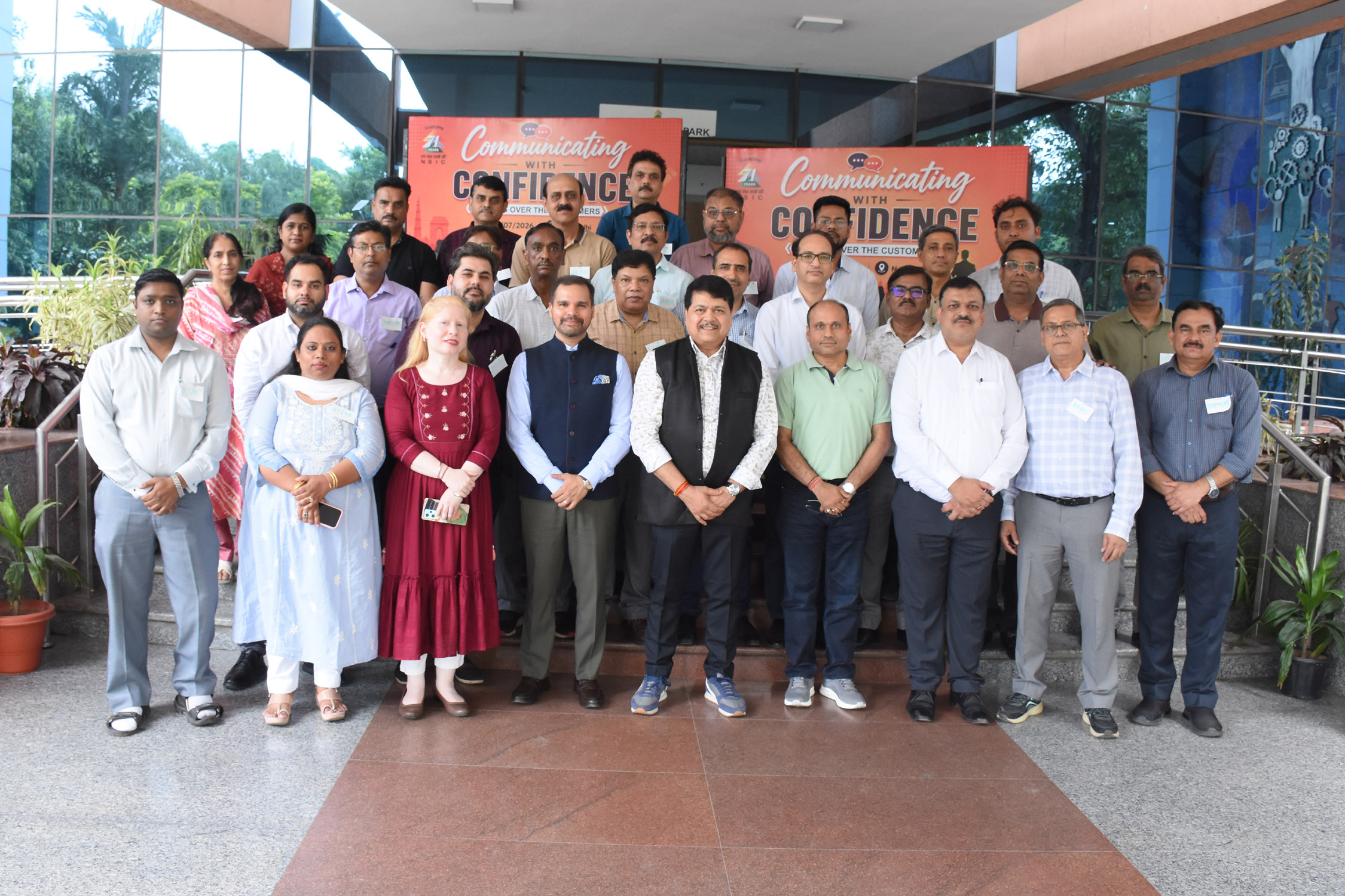 NSIC believes that effective communication and a customer-centric approach are essential to strengthening its relationships with stakeholders. In line with this vision, NSIC conducted a One-day Capacity Building Programme on "Communicating with Confidence – Winning Over the Customers" on 18.07.2026 for its Business Development Officers.

The programme was inaugurated by the CMD, who encouraged the officers to continuously enhance their communication skills and adopt a customer-focused approach while engaging with stakeholders. The programme witnessed enthusiastic participation and featured highly engaging, experiential learning sessions focused on effective communication, customer engagement, relationship building, persuasive presentation skills, handling challenging interactions, and delivering superior customer service. 

Through interactive activities, group discussions, and practical exercises, participants gained valuable insights and techniques to communicate with greater confidence and professionalism in their day-to-day interactions.
