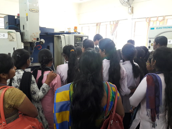 The students of Princeton Engineering College & Technology  for Women (100 No.s)visited NTSC(Hyderabad) on 06/11/2018 to have first hand knowledge about the various Training programs being offered by them for the youth. Shri A B Prabhu Centre Head, NTSC, Hyderabad briefed the advantages of obtaining hands on experience at NTSC (Hyderabad).